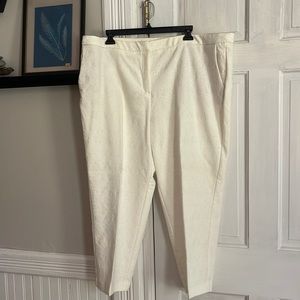 Creamy white crop pants- size 18W- never worn- perfect for summer!